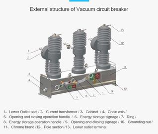 Openlucht automatische recloser met hoog voltage (vacuümstroomonderbreker) - VCB leverancier